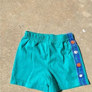Vintage Winnie the Pooh and tigger Teal Kids Shorts with Sports Theme